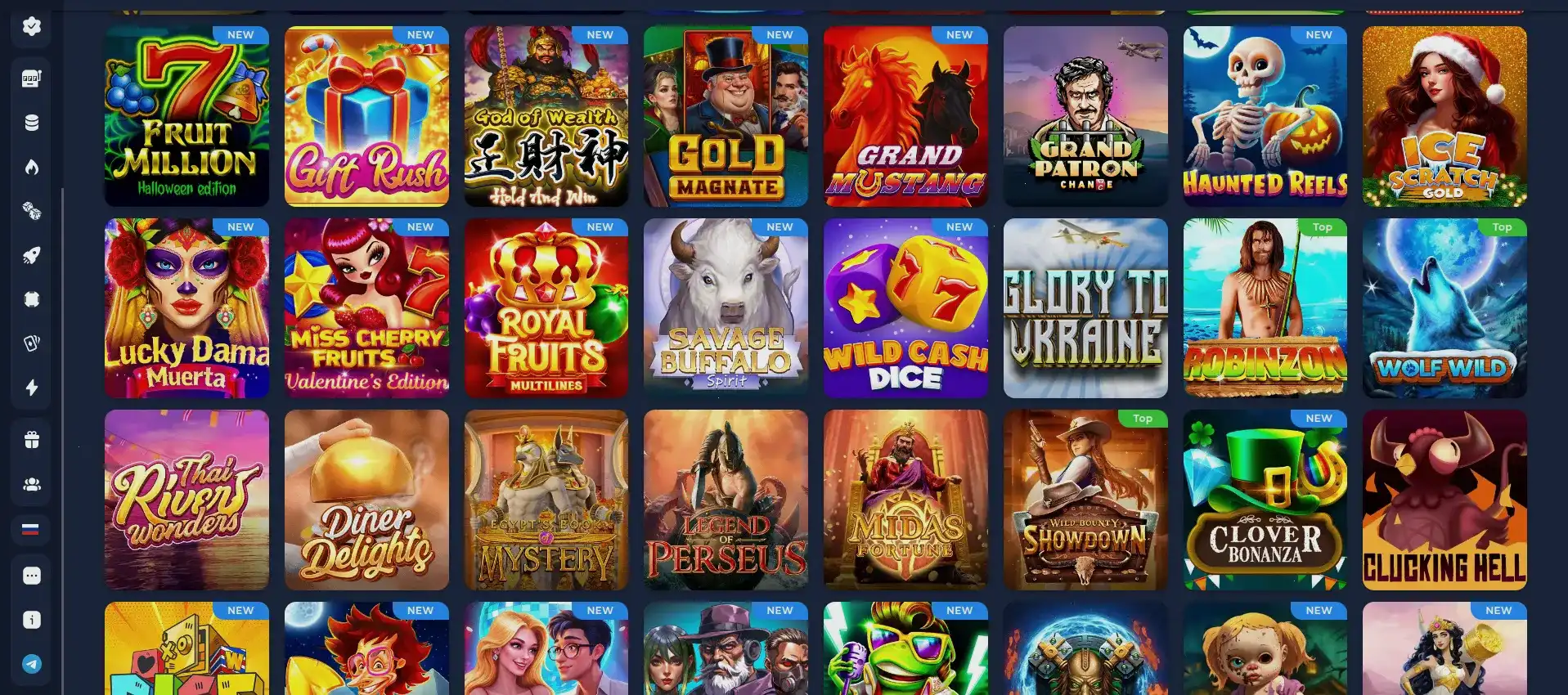 Игровой интерфейс казино Чарли с автоматами